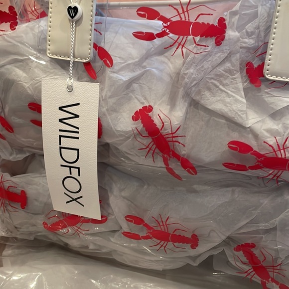 Wildfox clear lobster tote bag carry on beach pool cruise work play carryall bag - Picture 2 of 5